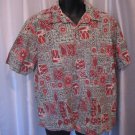 Stitch Men's Red/Blue/ Button Down Hawaiian Shirt 100% Cotton Sz XL Pre-Owned