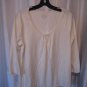 George Women's Ivory Beaded Classic Neckline Long Sleeve Shirt Sz 12/14 PreOwned