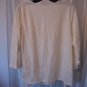 George Women's Ivory Beaded Classic Neckline Long Sleeve Shirt Sz 12/14 PreOwned