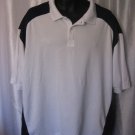Dockers Golf Men's White/Navy Polo Style Shirt 100% Polyester Sz XXL Pre-Owned