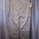 St. John's Bay Women's Stretch Stone Off White Beaded Capri Ankle Pants Sz 14 NW