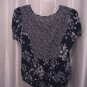 Antilia Femme Navy Blue/White Floral Junior's Short Sleeve Shirt Sz 2X Pre-Owned