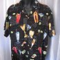Paradise Found Men's Hawaiian Cocktail Print Button Down Shirt Sz L Pre-Owned