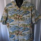 Mako Sportswear Men's Black Hawaiian Print Button Down Shirt Sz XL Pre-Owned USA