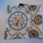 Flaviano Roma Women's Silk Blue/Gold/White Watch Scarf 30 in.Square Pre-Owned