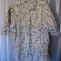 Columbia Men's Off White/Blue Fish Hooks Button Down Cotton Shirt Sz XL PreOwned