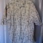 Columbia Men's Off White/Blue Fish Hooks Button Down Cotton Shirt Sz XL PreOwned