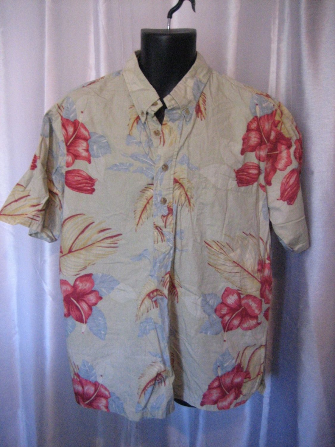 Kahala Men's Green Button Down Hawaiian Shirt Sz XL Pre-Owned Made in Hawaii