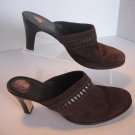 Cole Haan D22594 Women's Brown Suede Mid Heel Mules Shoe Sz 8 Pre-Owned Brazil