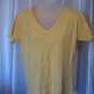 Yellow Junior Size Short Sleeve V Neck T Shirt Sz 2X NWNT 50%Cotton/50%Polyester