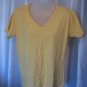 Yellow Junior Size Short Sleeve V Neck T Shirt Sz 2X NWNT 50%Cotton/50%Polyester