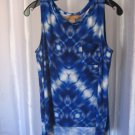 Ellen Tracy Women's Blue & White Tye Dye Sleeveless Top/Shirt Sz M Pre-Owned