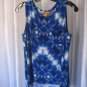 Ellen Tracy Women's Blue & White Tye Dye Sleeveless Top/Shirt Sz M Pre-Owned