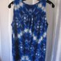 Ellen Tracy Women's Blue & White Tye Dye Sleeveless Top/Shirt Sz M Pre-Owned