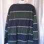 Dockers Men's Cotton Green/Blue/White Striped Collared Long Sleeve Shirt Sz L