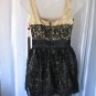 Decoded 1.8 Women's Junior Size Gold & Black Lace Sleeveless Dress Sz 2 NWT
