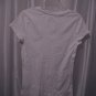 Faded Glory Junior Size White V Neck Short Sleeve Shirt Cotton Sz L Pre-Owned