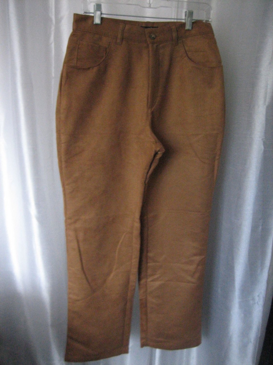 Lee Faux Suede Light Brown Boot Cut Pants Sz 10 Pre-Owned 100% Polyester