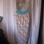 Jonathan Martin Aqua/Orange/White Halter Maxi Dress Sz 13-14 NWWT 786585118728