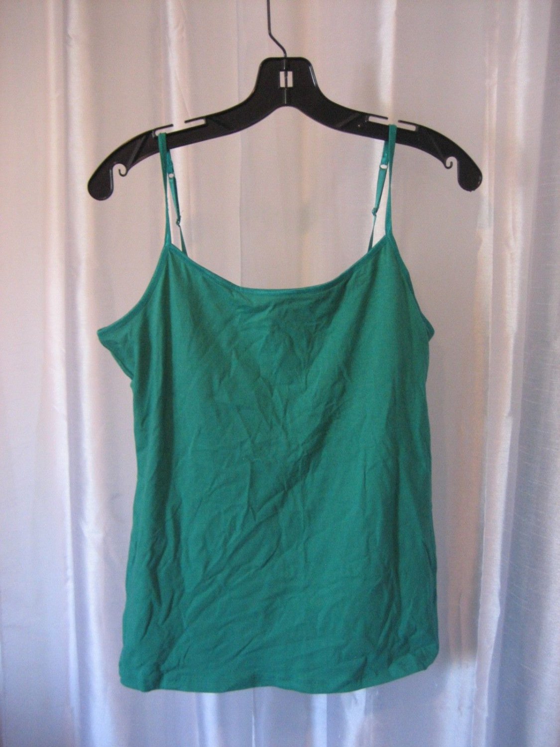 So Alahambra Junior Size Satin Trim Solid Green Cami 96%Cotton Sz XL NWWT