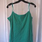 So Alahambra Junior Size Satin Trim Solid Green Cami 96%Cotton Sz XL NWWT