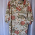 Authentic Big Dogs Men's Green&Cream Hawaiian Button Down Shirt Sz XL Pre-Owned