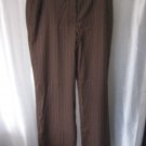 Merona Classic Fit  Junior Size Brown/Cream Pin Stripe Pants Sz 10 NWWT