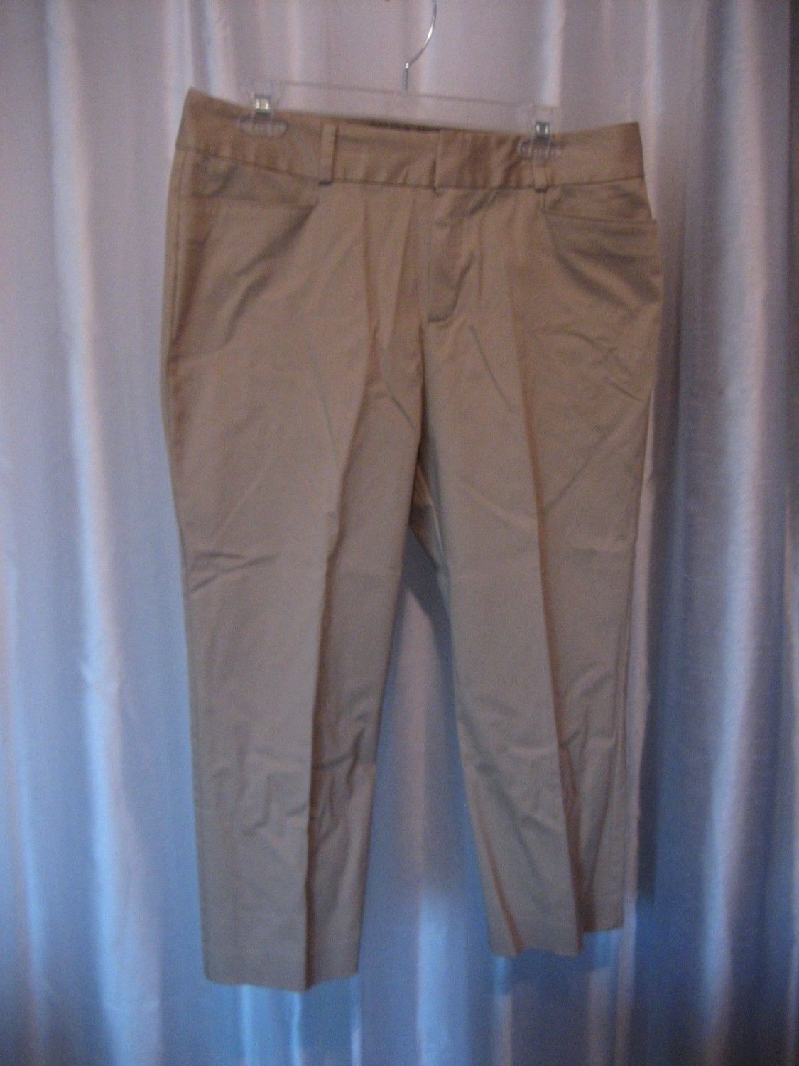 Amber Sun Aubrey Fit Women's Tan Capri/Cropped Pants 97% Cotton Sz 12 Pre-Owned