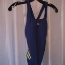 Adidas Performance Junior Size One Piece Swimsuit Bathing Suit Navy/Yellow Sz 6