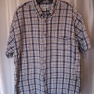 Cherokee Men's Blue/White Striped Button Down Short Sleeve Shirt Sz L Pre-Owned