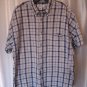 Cherokee Men's Blue/White Striped Button Down Short Sleeve Shirt Sz L Pre-Owned