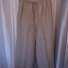 Guarantee Women's Tan 100%Linen Capri/Cropped Elastic Waist Pants Sz XL PreOwned