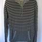 Trilogy Men's Black & Grey Striped Hooded Long Sleeve Shirt Sz M Pre-Owned