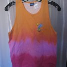 Disney Tinker Bell Junior Size Pink/Orange Tye Dye Tank Top Shirt Sz L Pre-Owned