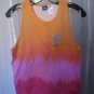 Disney Tinker Bell Junior Size Pink/Orange Tye Dye Tank Top Shirt Sz L Pre-Owned