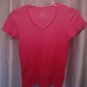 Faded Glory Junior Size Multi Pink 100%Cotton V Neck Shirt Sz XL 16-18 Pre-Owned