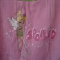 Disney Tinker Bell Junior Size Pink/Green Sleepwear Tank Top 100% Cotton Sz L