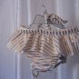 Penelope Mark Infant Girls White & Gold Striped 2 Piece Swim/Bathing Suit Sz 2T