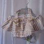 Penelope Mark Infant Girls White & Gold Striped 2 Piece Swim/Bathing Suit Sz 2T