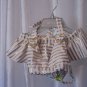 Penelope Mark Infant Girls White & Gold Striped 2 Piece Swim/Bathing Suit Sz 2T