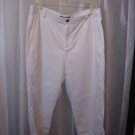 Liz Claiborne Women's White 100% Cotton Capri Pants Sz 14 Pre-Owned