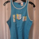 Disney Tinker Bell Junior Size Sleepwear Blue/White Tank Top 100% Cotton Sz L