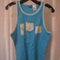 Disney Tinker Bell Junior Size Sleepwear Blue/White Tank Top 100% Cotton Sz L
