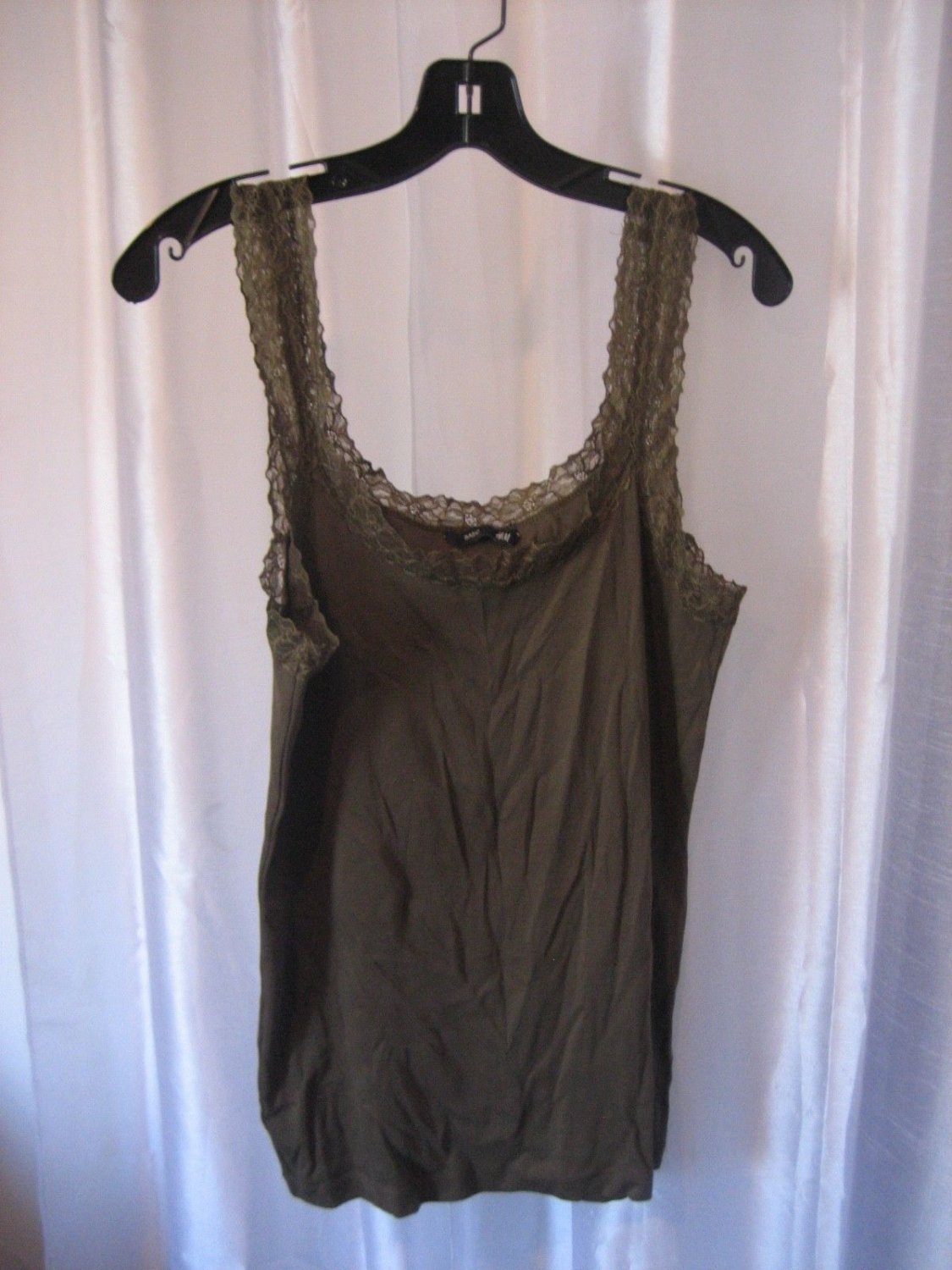 H&M Basic Junior Size Olive Green Lace Straps Sleeveless Tank Top Sz XL PreOwned