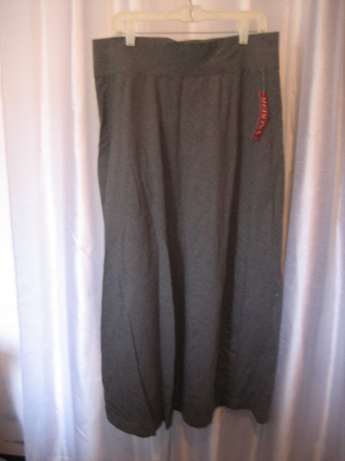 Merona Women's Charcoal Heather Grey Maxi Elastic Waist Skirt Sz L NWWT