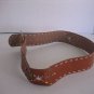 Junior Size 100% Genuine Natural Tan Leather Wide Beaded Belt Sz S NWNT