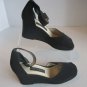 Anne Klein II Women's Black Fabric Open Toe Ankle Strap Shoe Sz 7 1/2 Pre-Owned