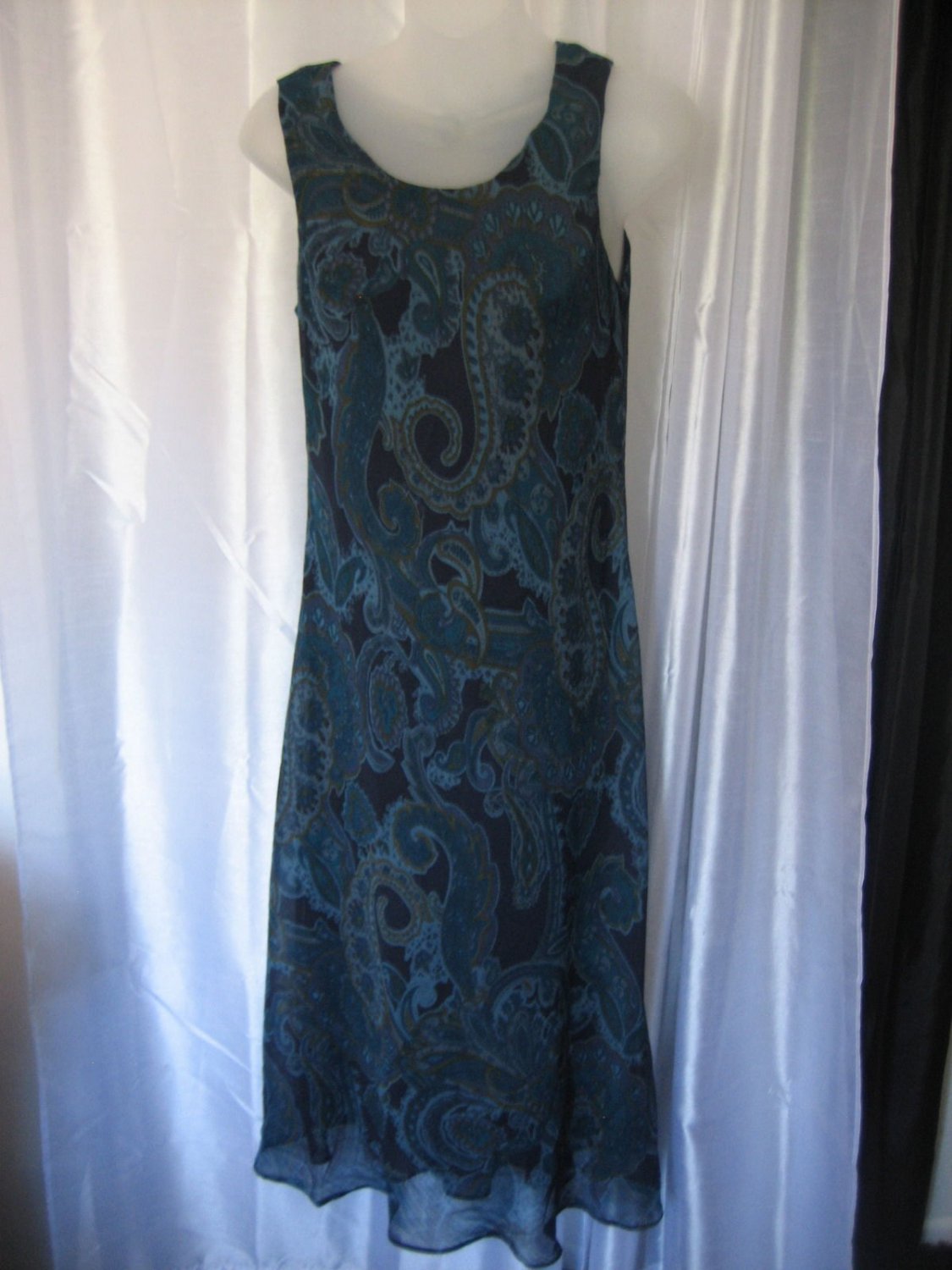 Studio I Women's Junior Size Multi Blue Sleeveless Dress Sz 8 NNT 100% Polyester