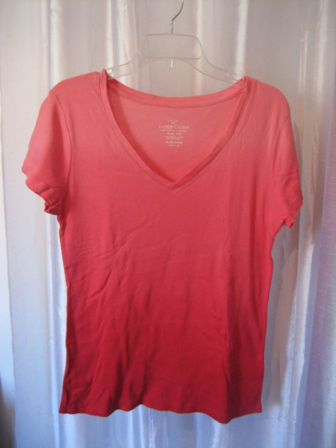 Faded Glory Junior Size Shaded Peach Short Sleeve Shirt/Top Sz XL (16-18) NWNT