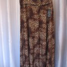 Robert Louis Women's Brown/Black Leopard Animal Print Long Ankle Skirt Sz 1X NWT